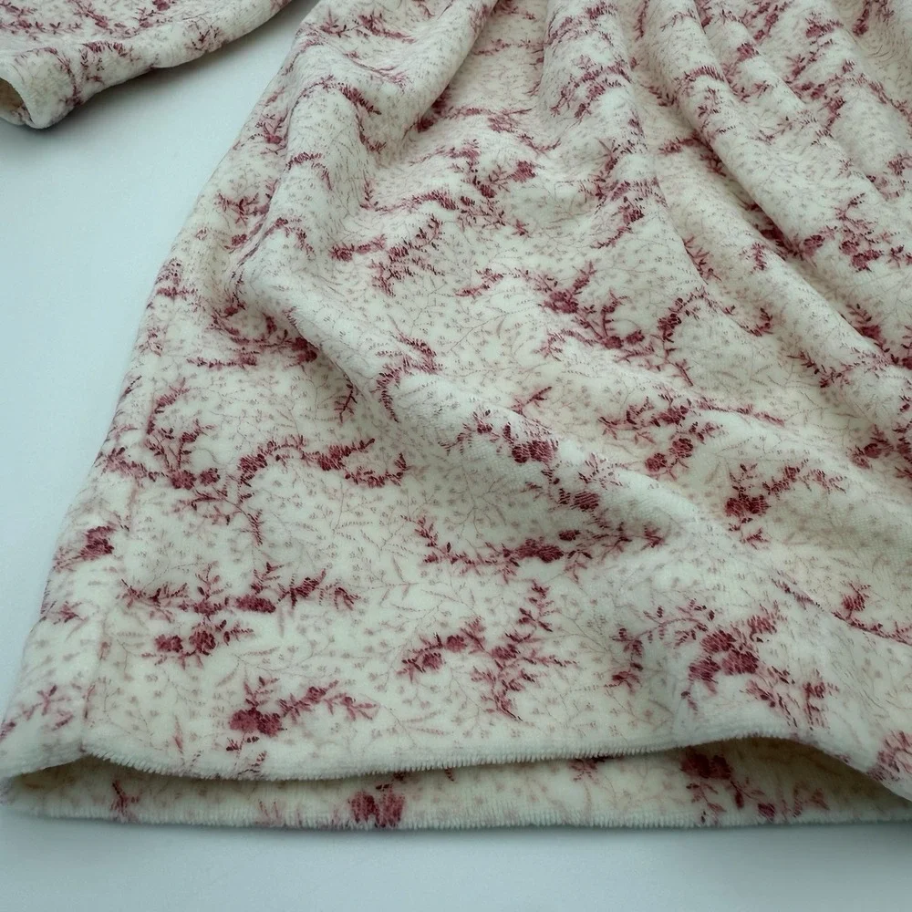 Ralph‎ Lauren 9 Months Baby Girl Pink Velvet Floral Dress Collar Soft 90% Cotton